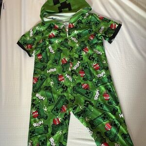 Green Kids One Piece with Fun Print